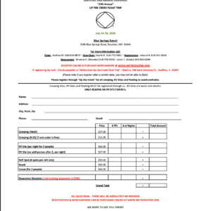 2026 Float Trip Registration